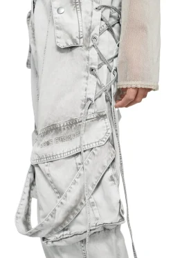 Bukser<Acne Cargo Twill Trousers Bukse Hvit