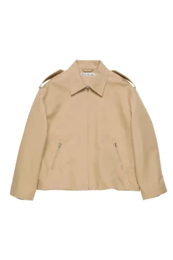 Jakke<Acne Cotton Satin Jacket Jakke Beige