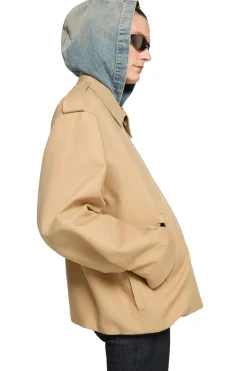 Jakke<Acne Cotton Satin Jacket Jakke Beige