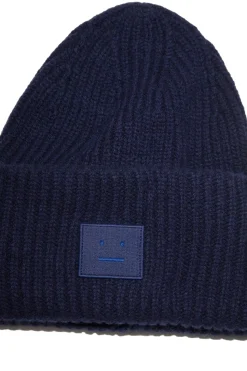Tilbehør|Hodeplagg<Acne Face Beanie Lue Marine