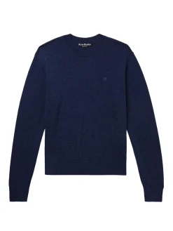 Genser|Genser<Acne Face Jumper Yak Wool Genser Navy
