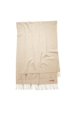Tilbehør<Acne Fringe Wool Scarf Skjerf Brun/Beige