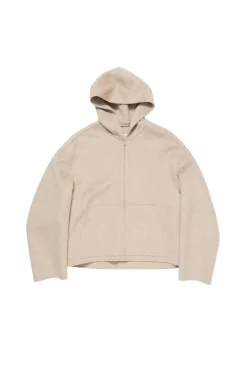 Jakke<Acne Hooded Cashmere Jacket Jakke Beige