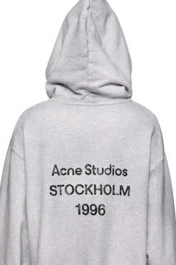 Genser<Acne Logo Hooded Sweater Genser Grå