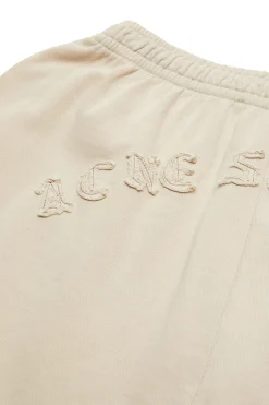 Bukser<Acne Logo Sweatpants Bukse Beige Grå
