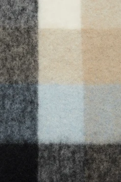 Tilbehør<Acne Mohair Checked Scarf Skjerf Blå Og Beige