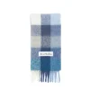Tilbehør<Acne Mohair Checked Scarf Skjerf Blå Mønster