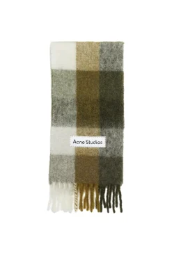 Tilbehør<Acne Mohair Checked Scarf Skjerf Ruter