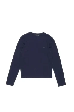 Genser|Genser<Acne Regular Fit Face Long Sleeve Genser Mørkeblå