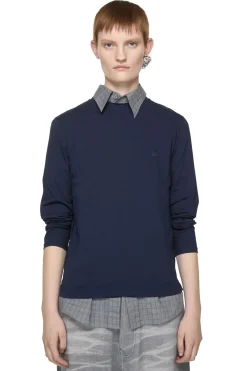 Genser|Genser<Acne Regular Fit Face Long Sleeve Genser Mørkeblå