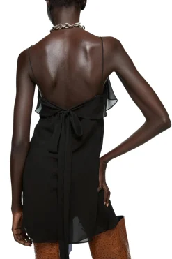 Kjole<Acne Silk Dress Kjole Sort