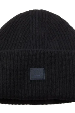 Tilbehør|Hodeplagg<Acne Small Face Logo Beanie Lue Sort
