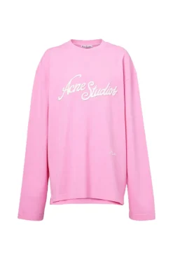 Genser|Genser<Acne T-shirt Logo - Relaxed Fit Genser Rosa