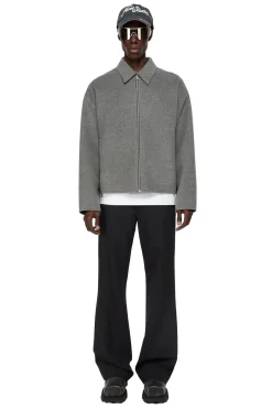 Jakke<Acne Wool Zipper Jacket Jakke Grå