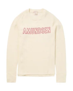 Genser<Amundsen Hero's Hide Crew Neck Womens Ullundertøy Off-White