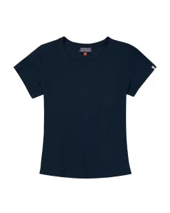 T-Shirt<Amundsen Linen Tee Womens T-shirt Mørkeblå
