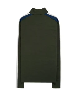 Genser<Amundsen 5Mila Half Zip Mens Stripe Genser Oliven Olive/Stripe