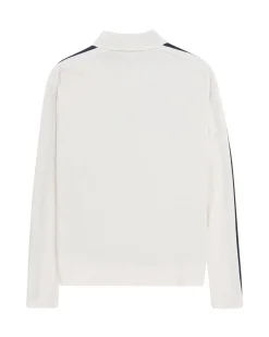 Genser<Amundsen 5Mila Half Zip Womens Stripe Genser Hvit Og Mørkeblå White/Stripe