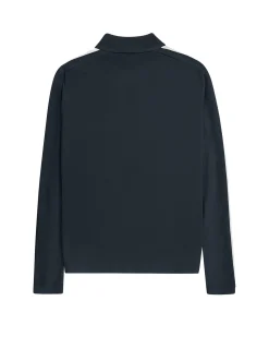 Genser<Amundsen 5Mila Half Zip Womens Stripe Genser Marine Faded Navy/Stripe