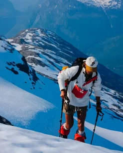 Genser<Amundsen Vagabond Cord Fleece Mens Genser Hvit Og Blå