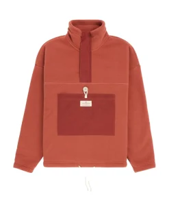 Genser<Amundsen V-Bond Waxed Fleece Womens Genser Rustrød