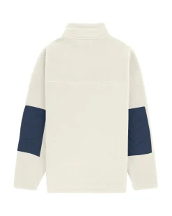 Genser<Amundsen V-bond Waxed Fleece Mens Genser Hvit Og Mørkeblå