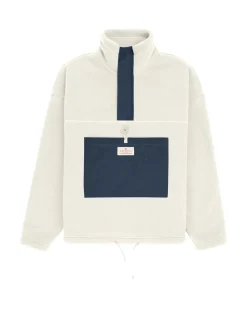 Genser<Amundsen V-bond Waxed Fleece Womens Genser Hvit