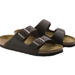 Sko<Birkenstock Arizona Oiled Leather Narrow Habana Sko Mørkebrun
