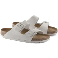 Sko<Birkenstock Arizona Suede Leather Narrow Antique White Sko Hvit