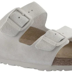Sko<Birkenstock Arizona Suede Leather Narrow Antique White Sko Hvit