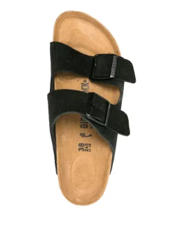 Sko<Birkenstock Arizona Suede Leather Narrow Sko Sort