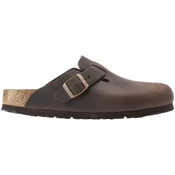 Sko<Birkenstock Boston Natural Leather Narrow Oiled Habana Sko Mørkebrun