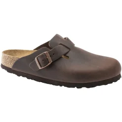 Sko<Birkenstock Boston Natural Leather Narrow Oiled Habana Sko Mørkebrun