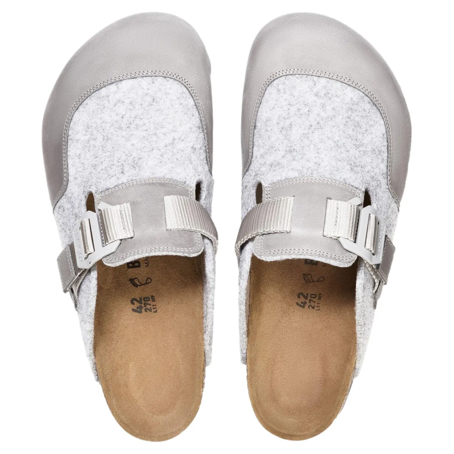 Sko<Birkenstock Boston Nova Sko Lys Grå Melert