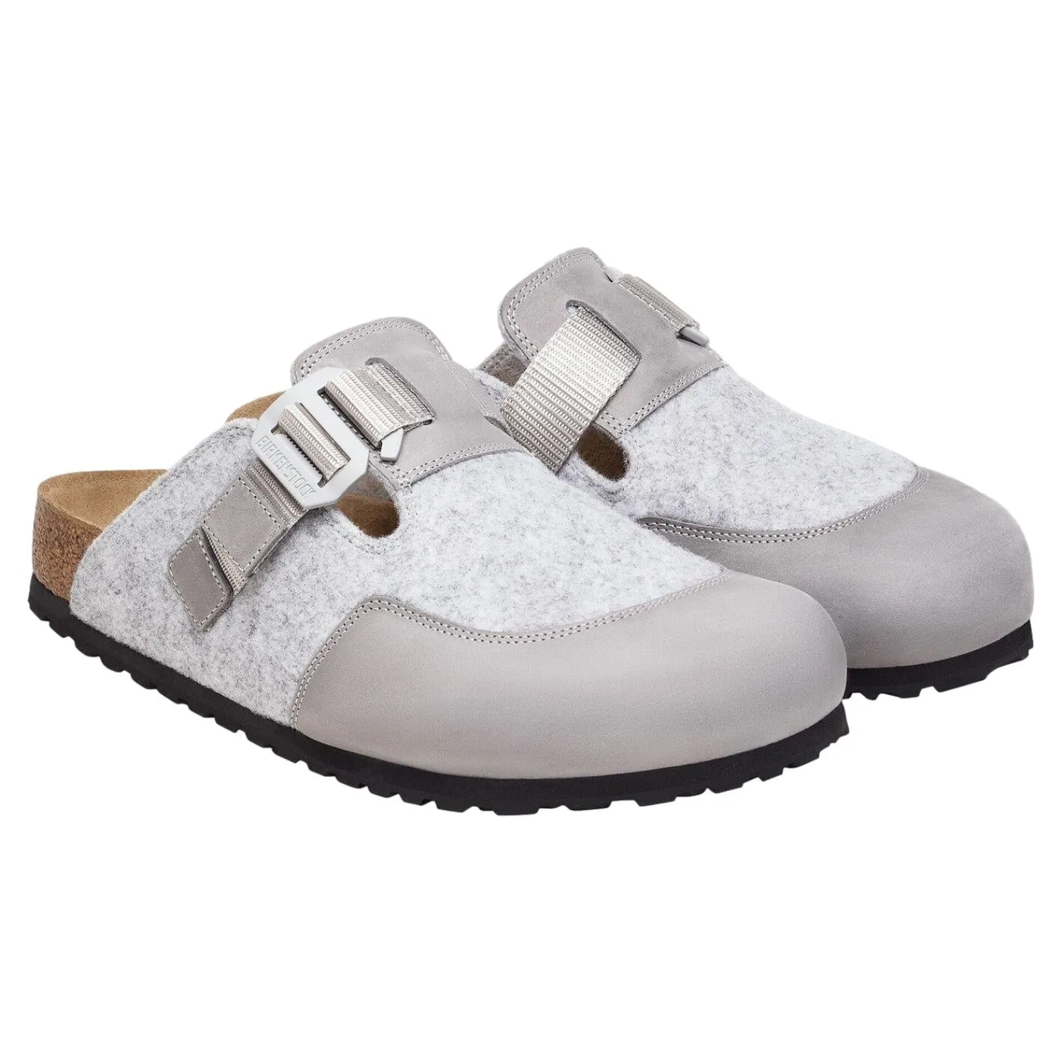 Sko<Birkenstock Boston Nova Sko Lys Grå Melert