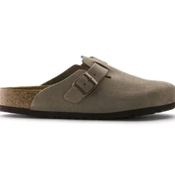 Sko<Birkenstock Boston SFB Suede Narrow Taupe Sko Taupe