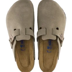 Sko<Birkenstock Boston SFB Suede Narrow Taupe Sko Taupe