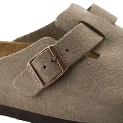 Sko<Birkenstock Boston SFB Suede Narrow Taupe Sko Taupe