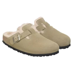 Sko<Birkenstock Boston Shearling Regular Taupe Sko Brun/Beige