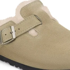 Sko<Birkenstock Boston Shearling Narrow Taupe Sko Beige