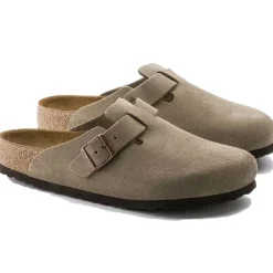 Sko<Birkenstock Boston Suede Narrow Taupe Sko Taupe