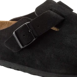 Sko<Birkenstock Boston Suede Narrow Black Sko Sort