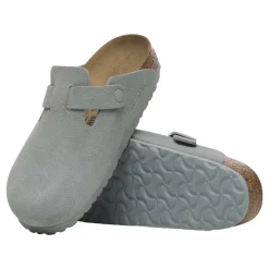 Sko<Birkenstock Boston Suede Narrow Pure Sage Sko Gråblå