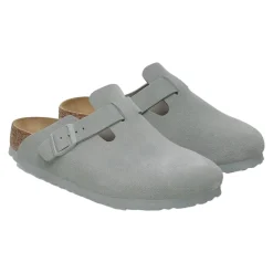 Sko<Birkenstock Boston Suede Narrow Pure Sage Sko Gråblå