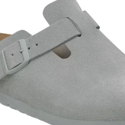 Sko<Birkenstock Boston Suede Narrow Pure Sage Sko Gråblå