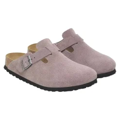 Sko<Birkenstock Boston Suede Narrow Faded Purple Sko Lilla/Grå