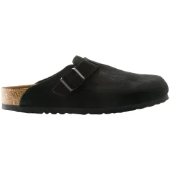 Sko<Birkenstock Boston Suede Regular Black Sko Sort
