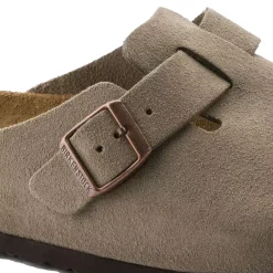 Sko<Birkenstock Boston Suede Regular Taupe Sko Taupe
