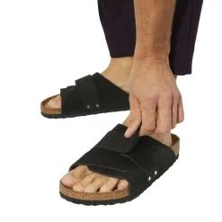 Sko<Birkenstock Kyoto Nubuck/Suede Leather Narrow Black Sko Sort