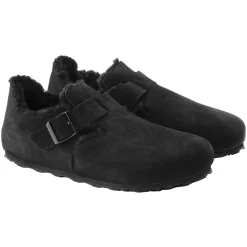 Sko<Birkenstock London Shearling Narrow Black Sko Sort